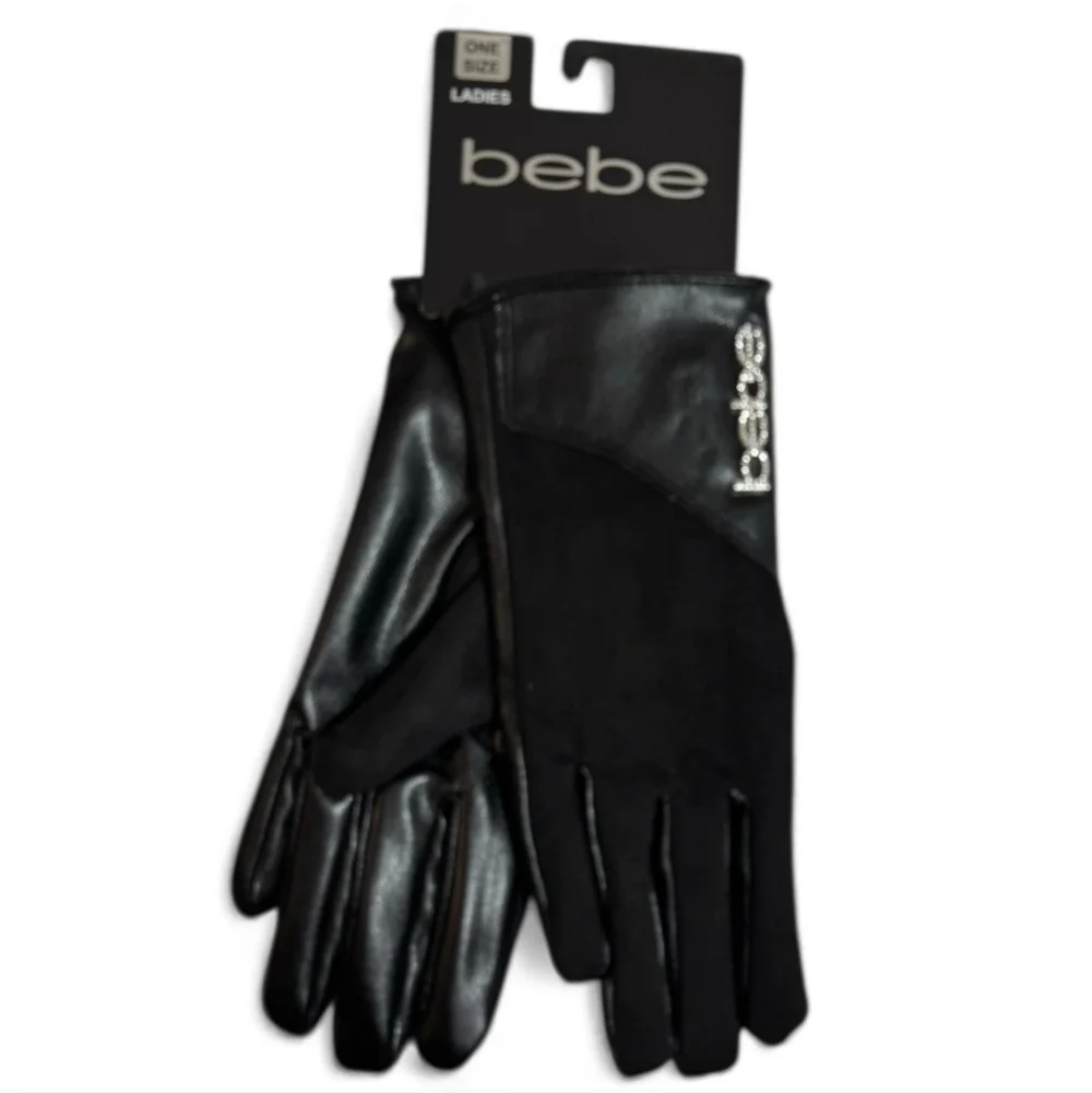Bebe Elegant Black Gloves